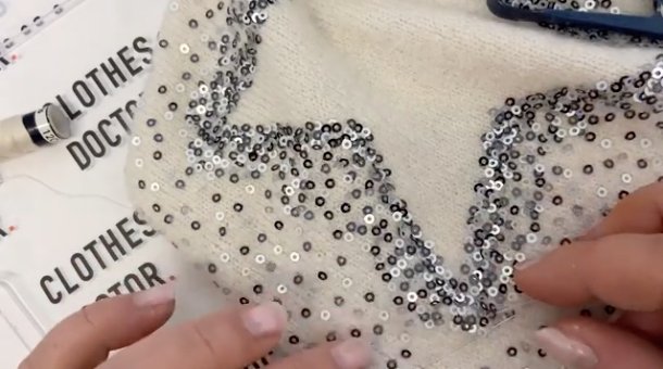 how to repair sequins on a dress How to Alter a Beaded and Sequin Dress Tutorial