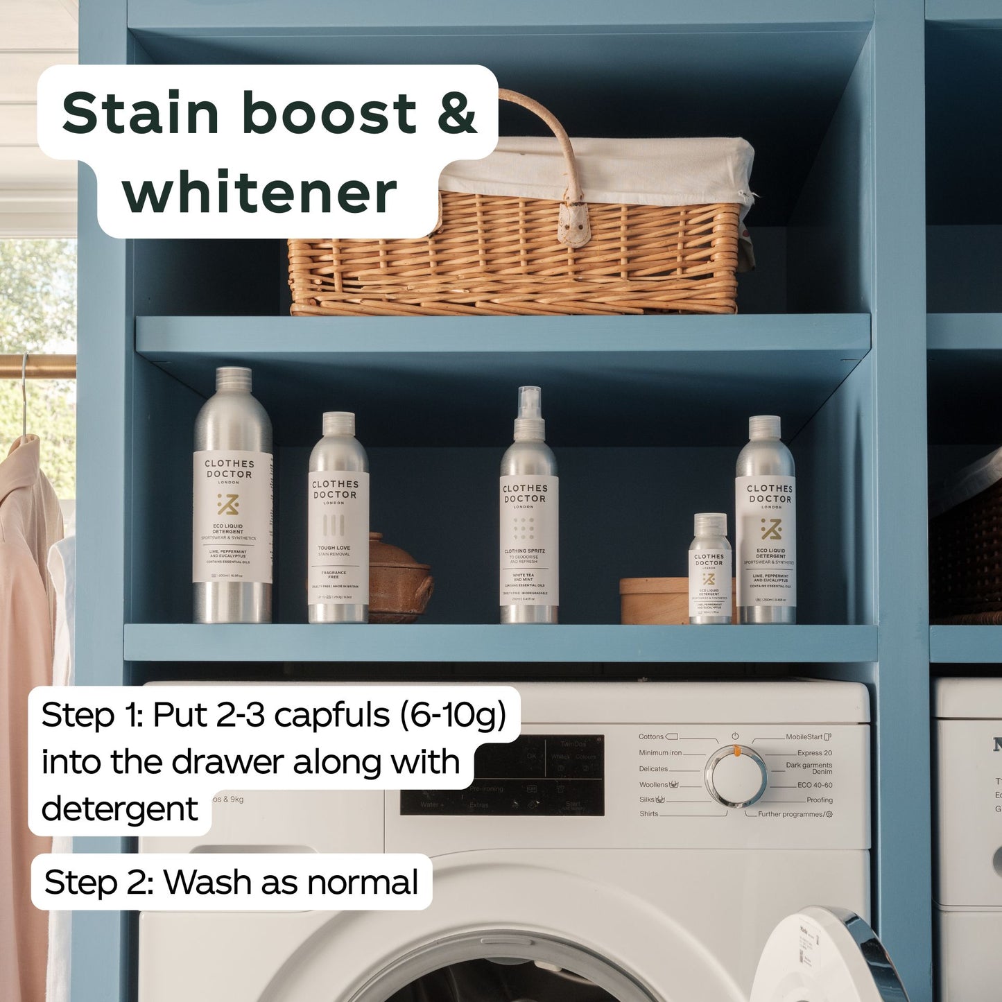 how to use stain remover for in-wash boost and whitening